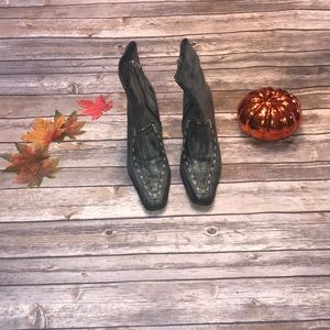 Prüne Gray 100% Leather Booties Size 38